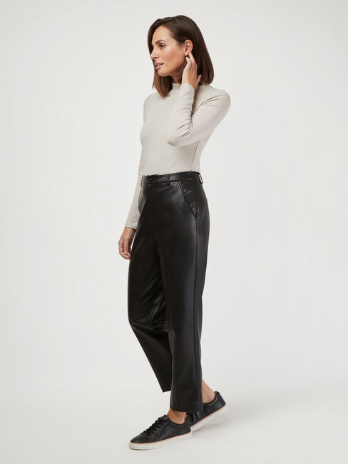 Morticia Mock Neck Top, White, hi-res