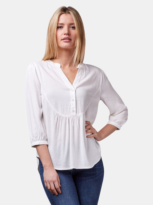 Maxine Textured Shirt, White, hi-res