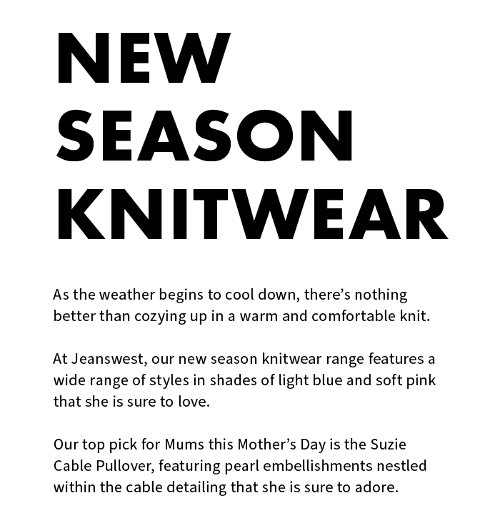 New Season Knitwear