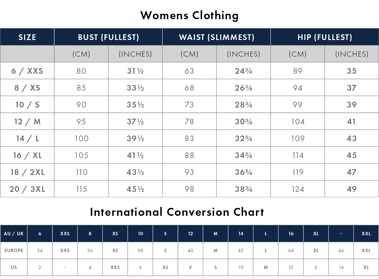 Wevez - Wevez Wrap Skirts Size Chart