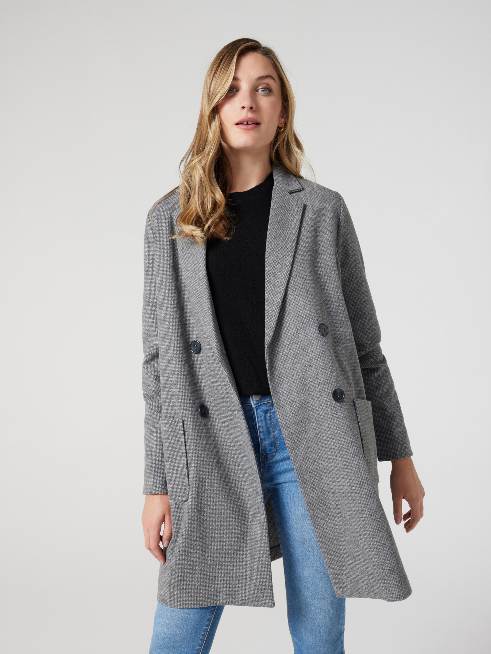 Gray longline coat outlet
