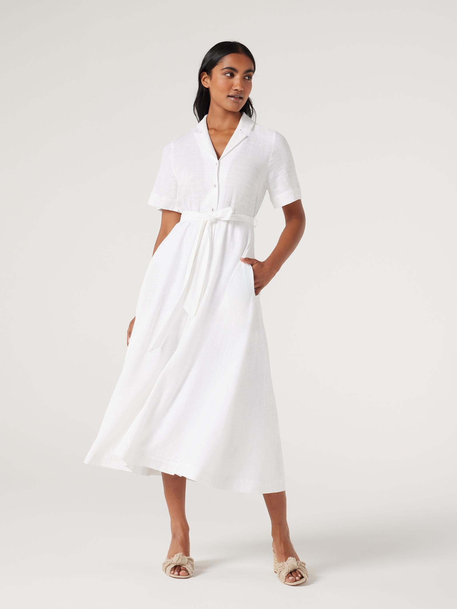 White womens shirt dress top