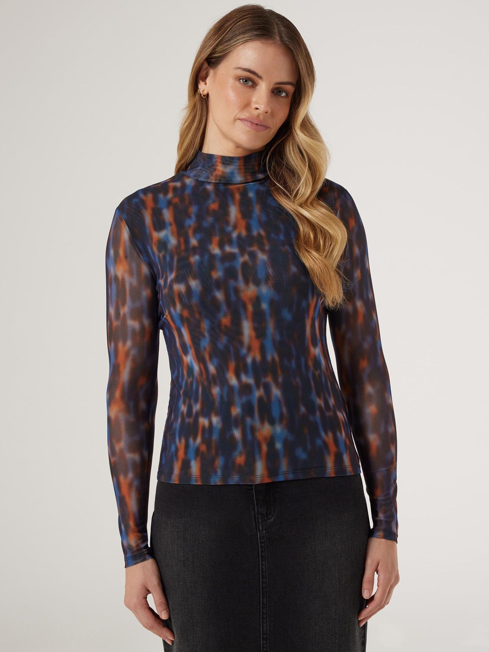 Mesh mock neck top 2025