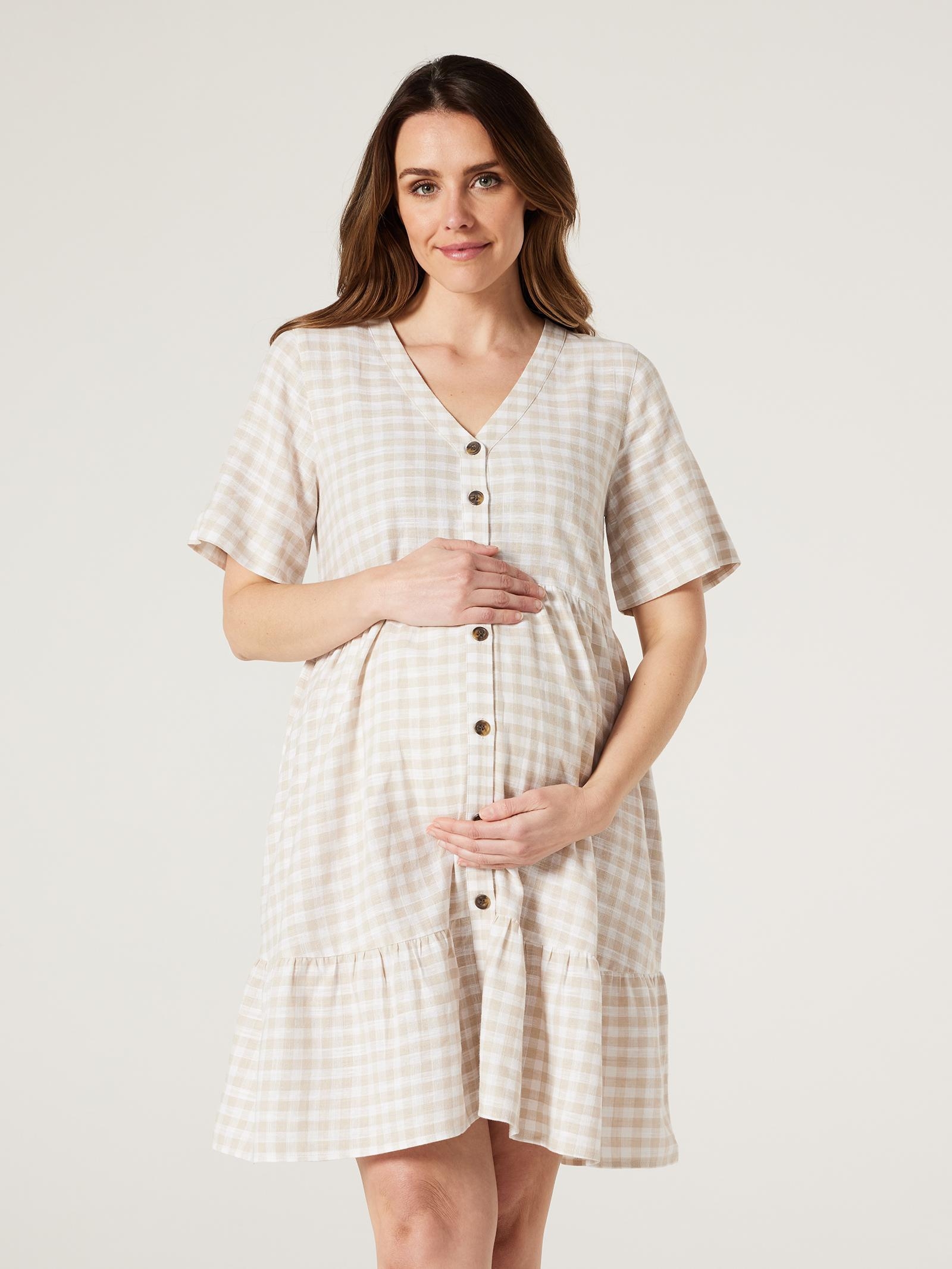 Button front top smock dress