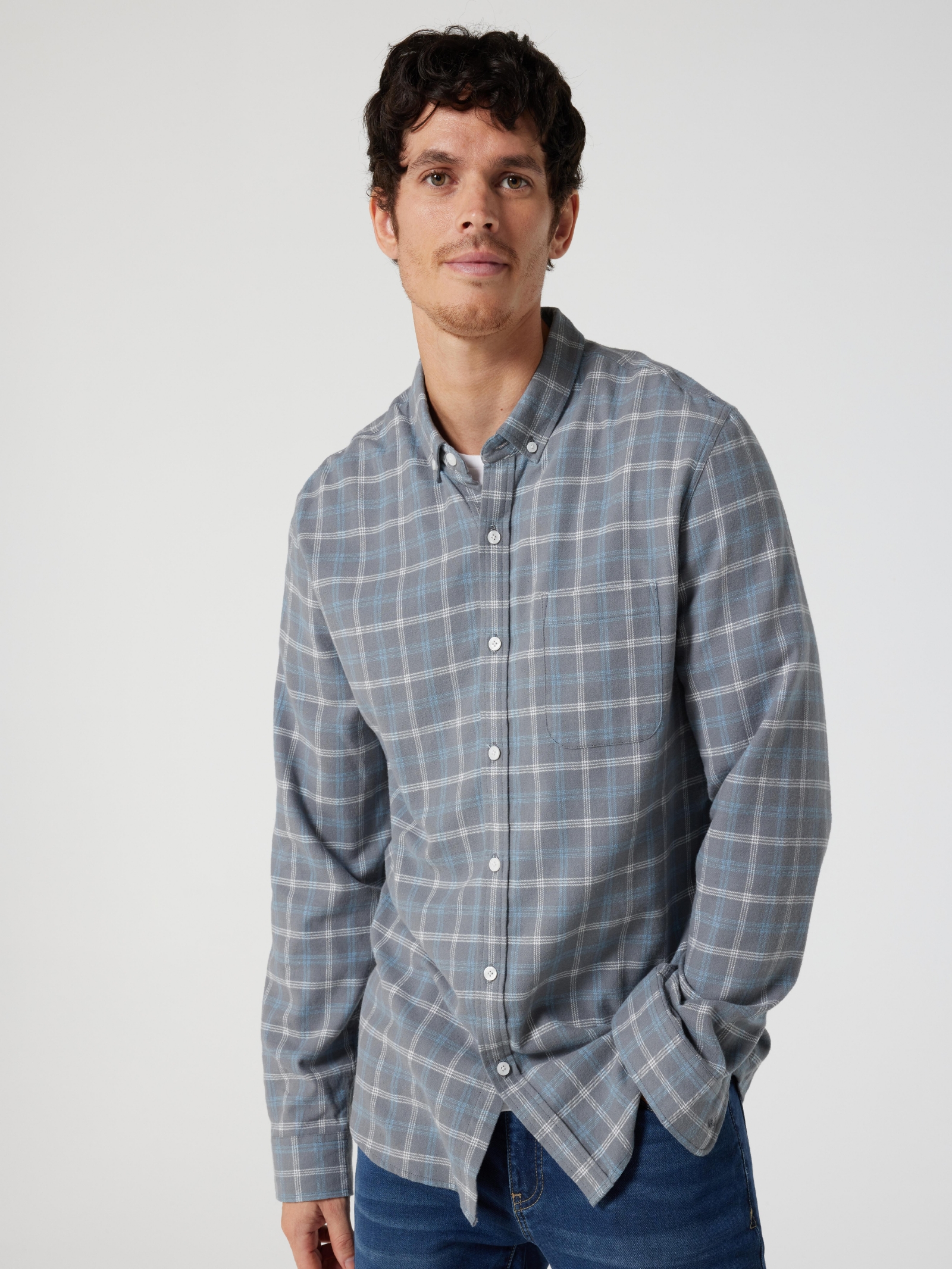 LS Candem Brushed Check Shirt | Jeanswest