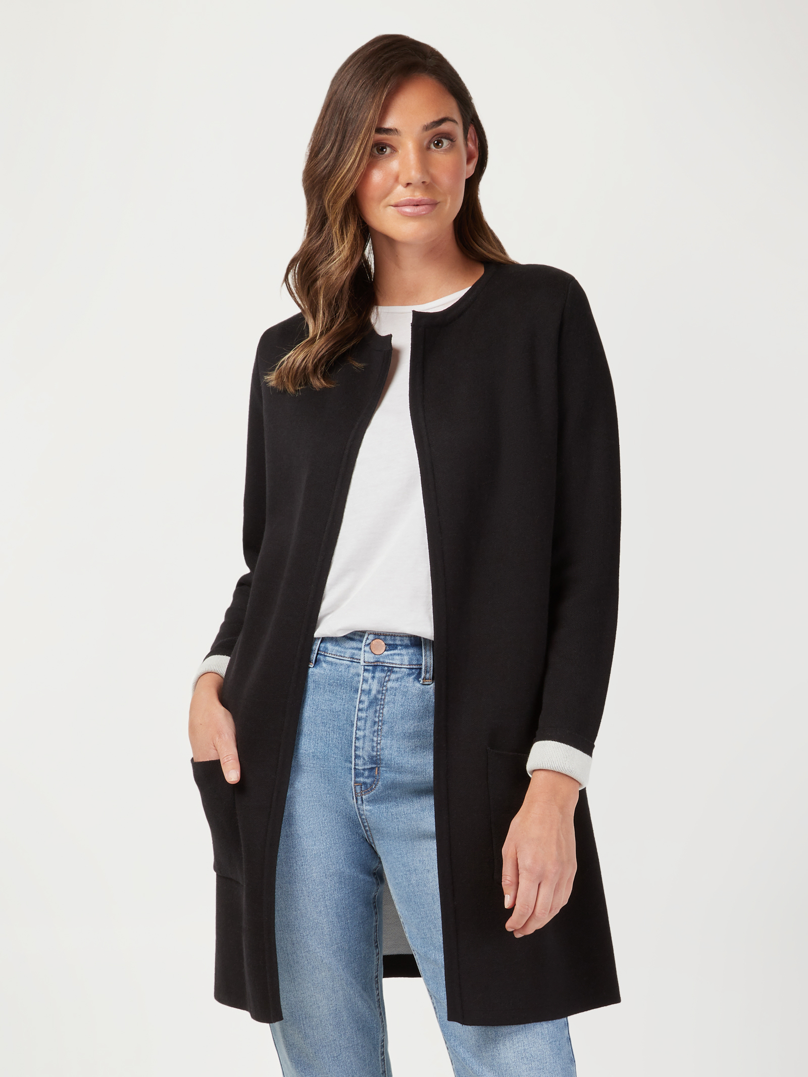 Jamie Contrast Coatigan Jeanswest
