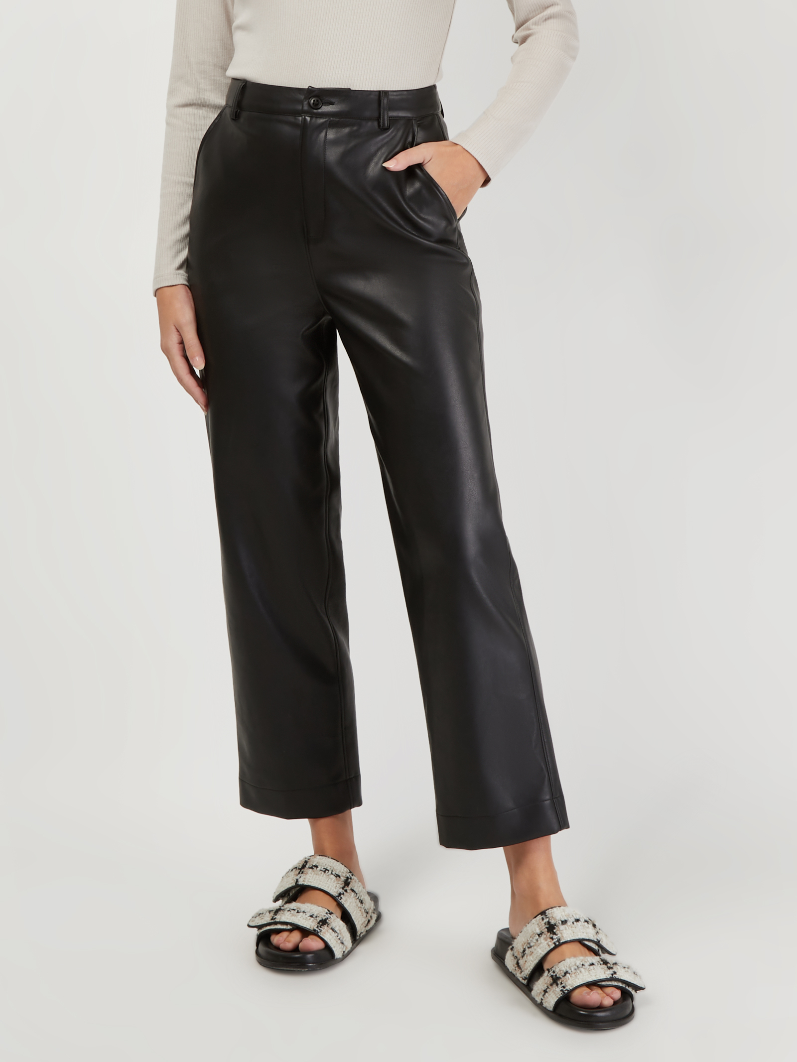 River Straight Faux Leather Pant | Jeanswest