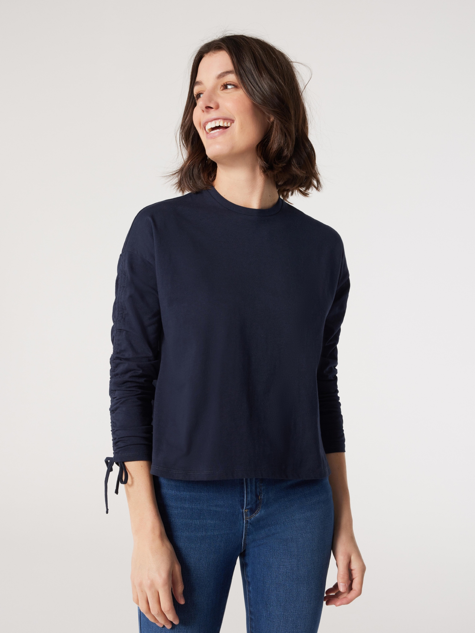Erica Ruched Sleeve Top Jeanswest