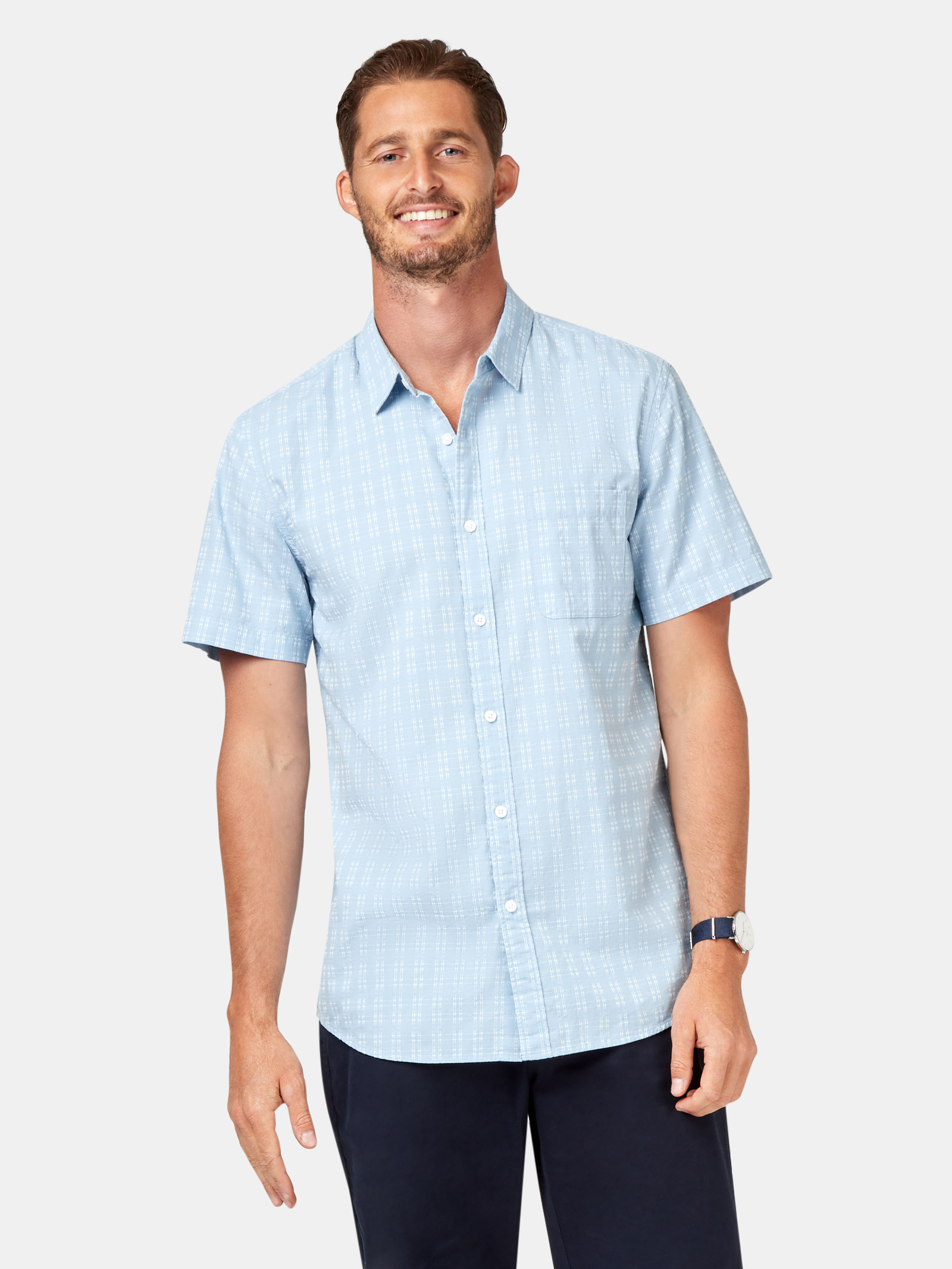 Leon Short Sleeve Textured Shirt | Jeanswest