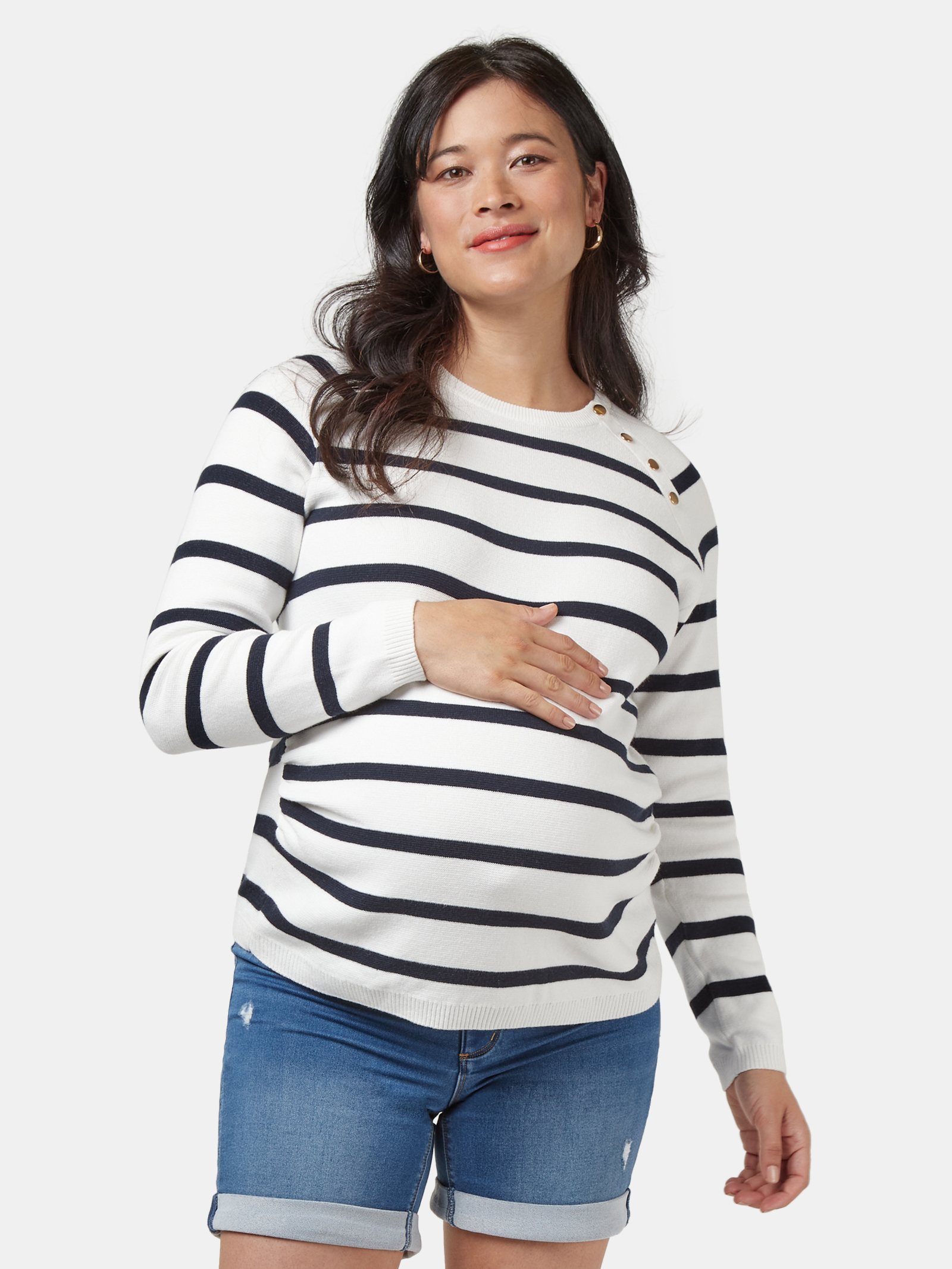 Maternity denim jumper top