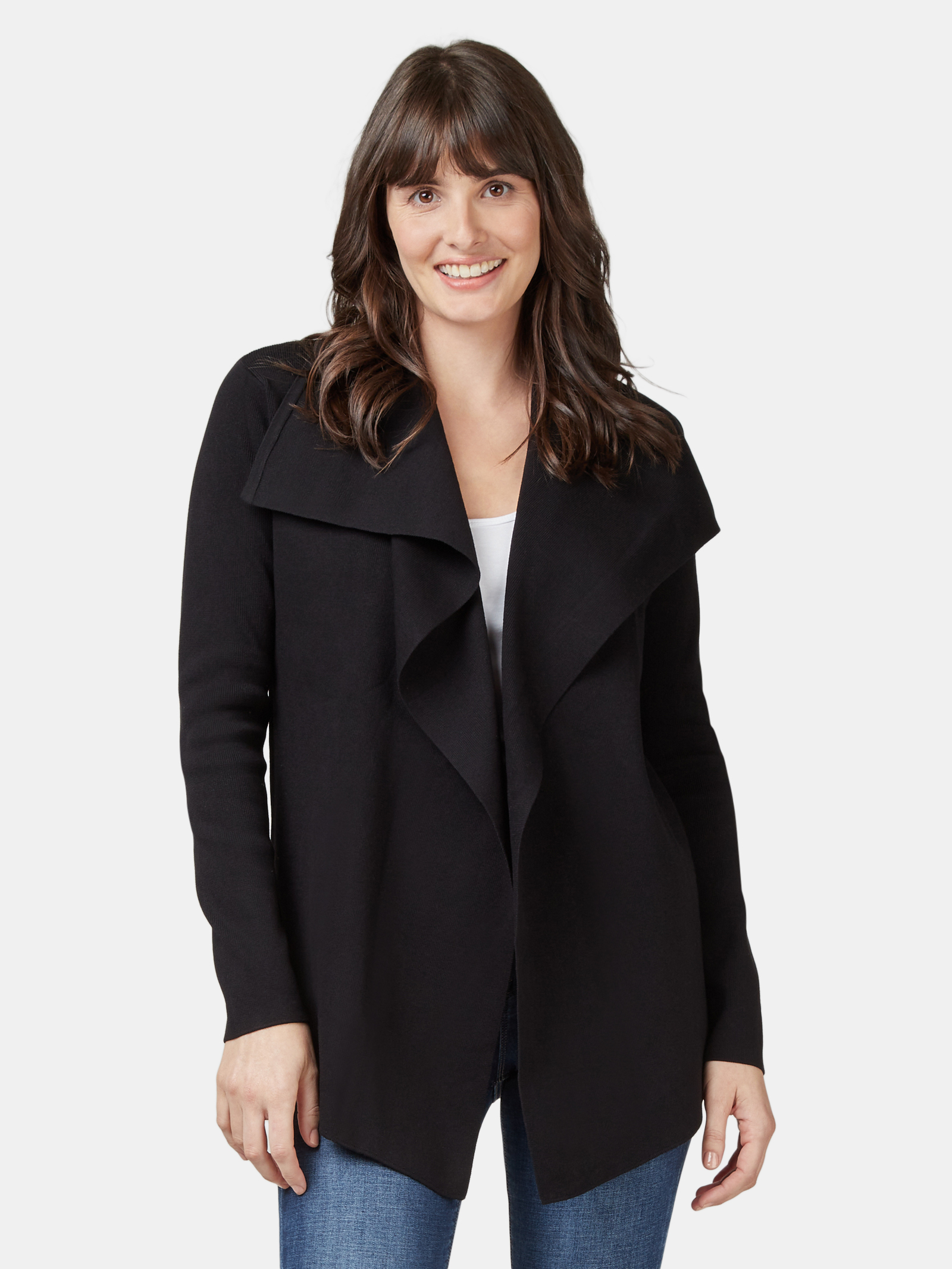 Cropped waterfall cardigan outlet