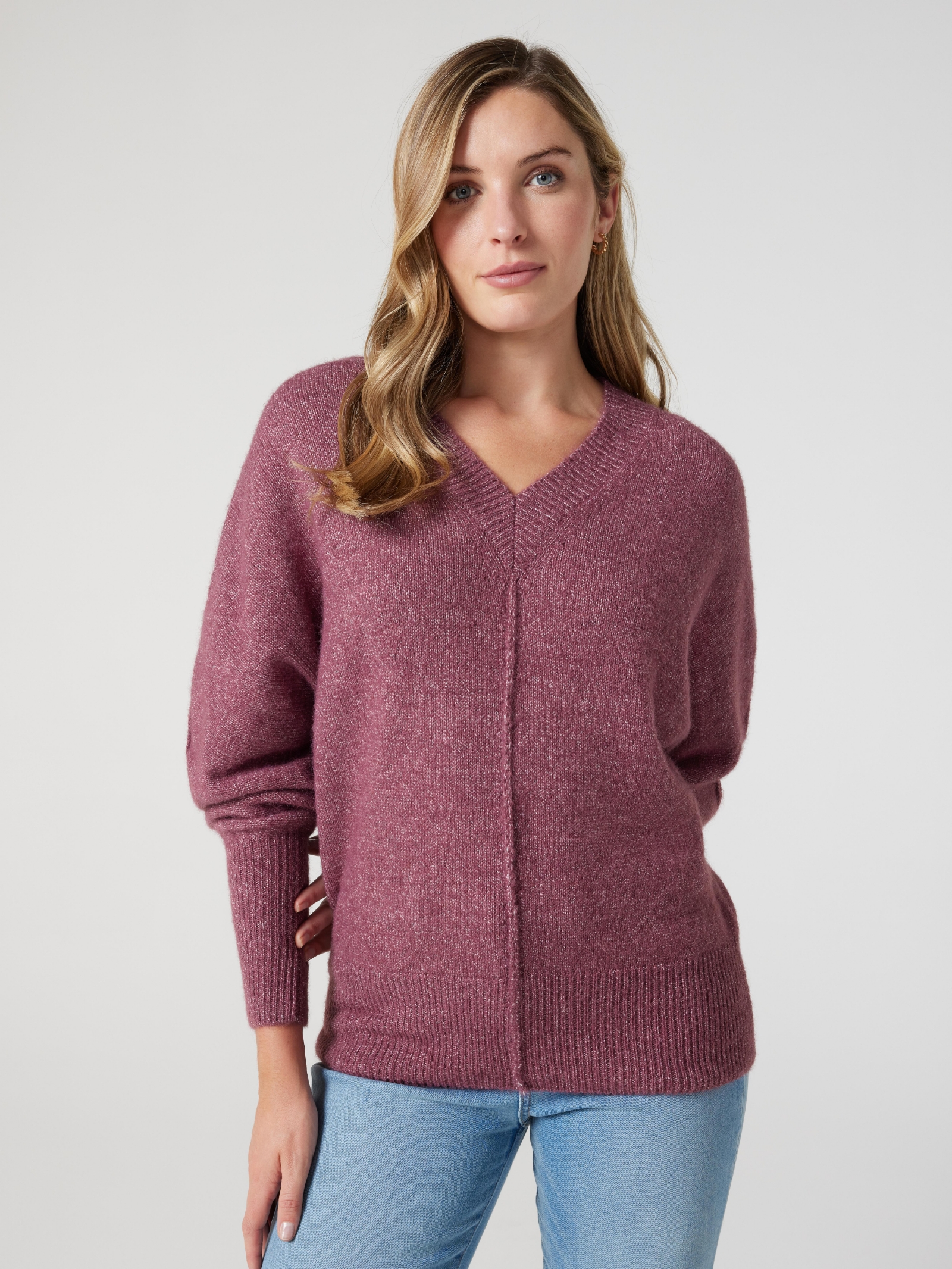 Camilla V-Nk Relaxed Pullover Knit | Jeanswest