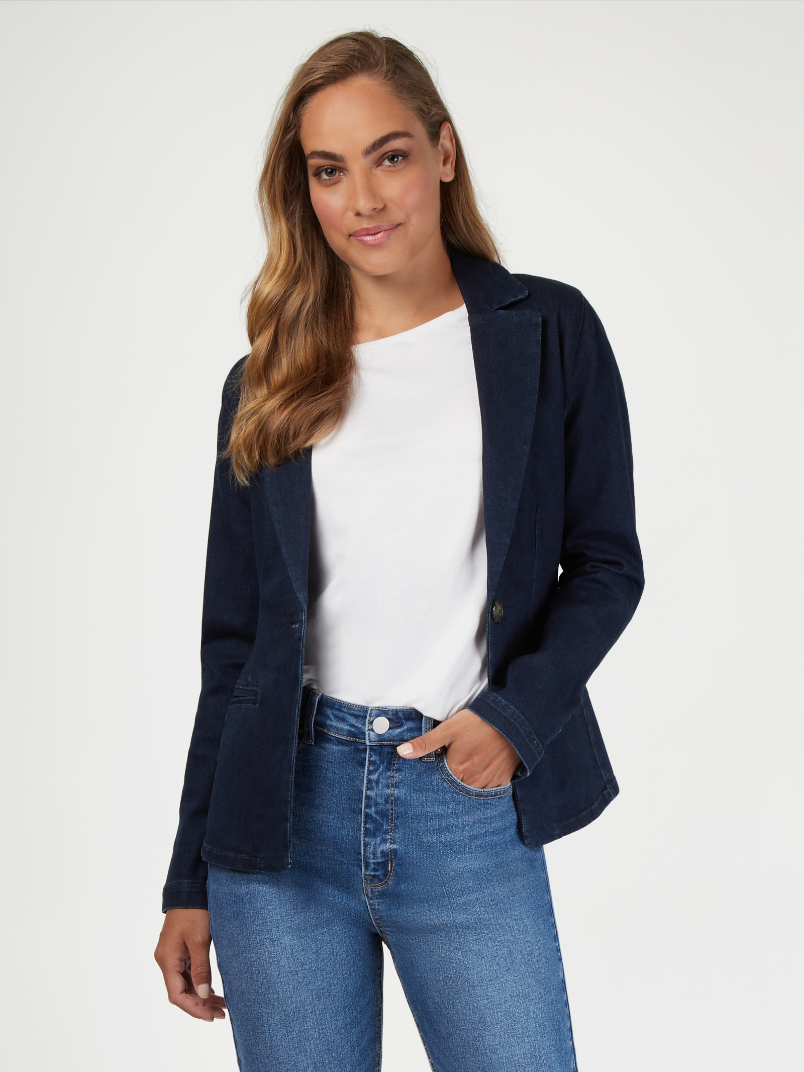 Blue hotsell denim blazer